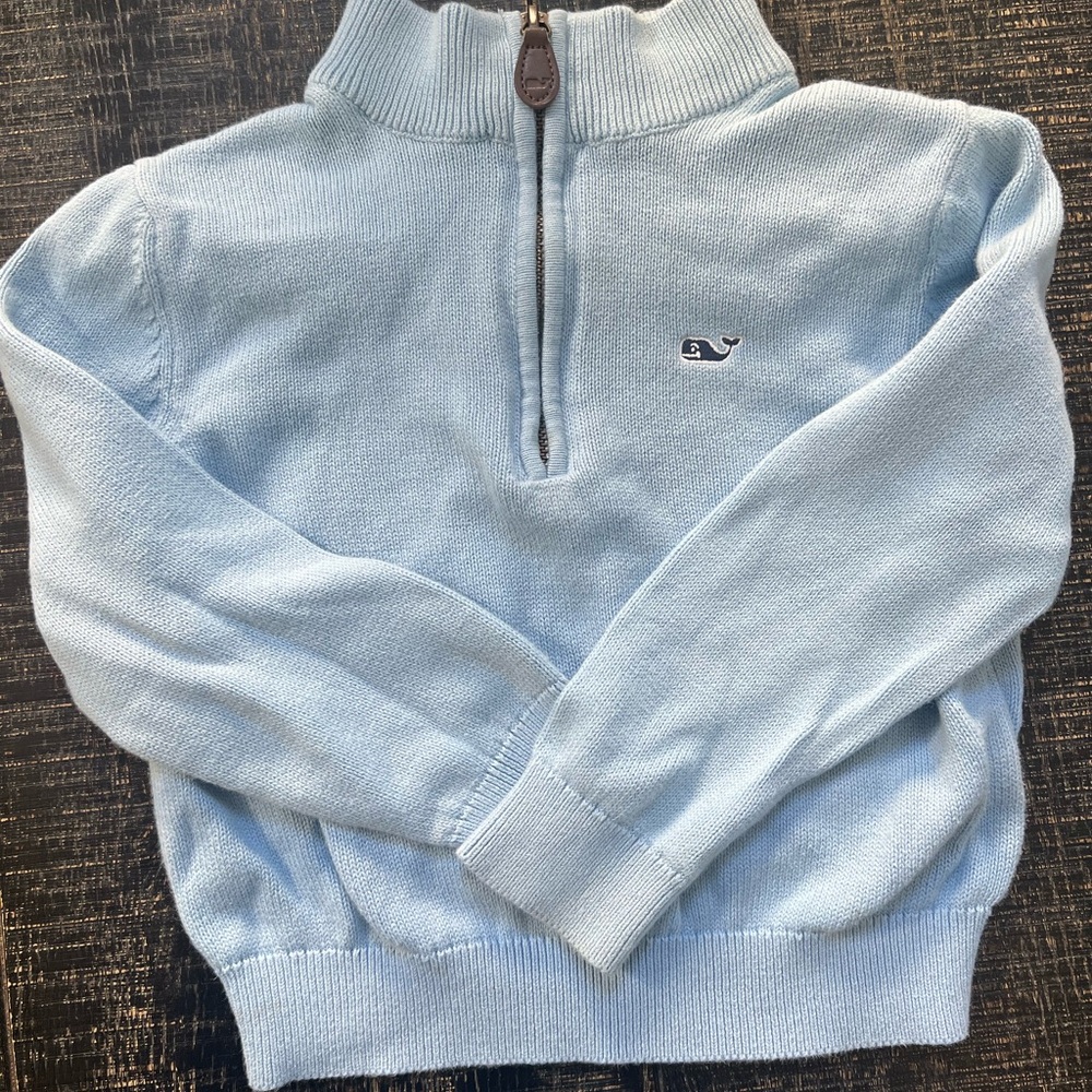 Vineyard Vines, 3T Light Blue Half-Zip Sweater